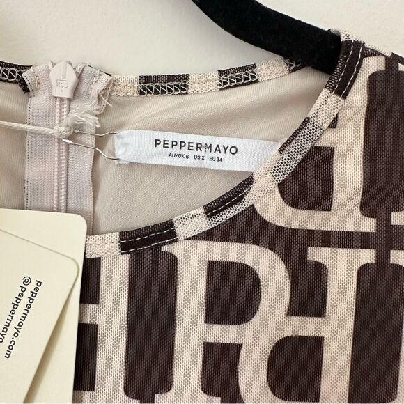 NWT Peppermayo morning logo peace jumpsuit in chocolate and cream - Picture 12 of 12